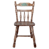 Vintage Wood Chair with Floral Engraving