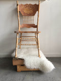 Vintage Wood Pressed Back Chair